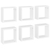 Estantes cubo de pared 6 unidades blanco 30x15x30 cm