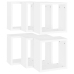 Estantes cubo de pared 6 unidades blanco 30x15x30 cm