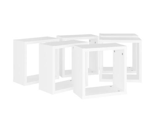 vidaXL Estantes cubo de pared 6 unidades blanco 30x15x30 cm