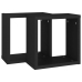 vidaXL Estante cubo pared 2 uds negro 30x15x30 cm