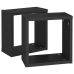 vidaXL Estante cubo pared 2 uds negro 30x15x30 cm