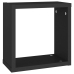 vidaXL Estante cubo pared 2 uds negro 30x15x30 cm