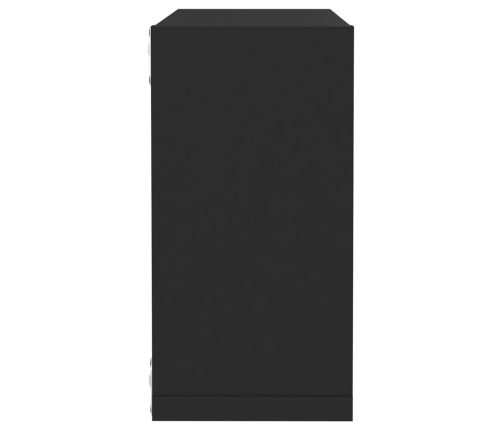 vidaXL Estante cubo pared 2 uds negro 30x15x30 cm