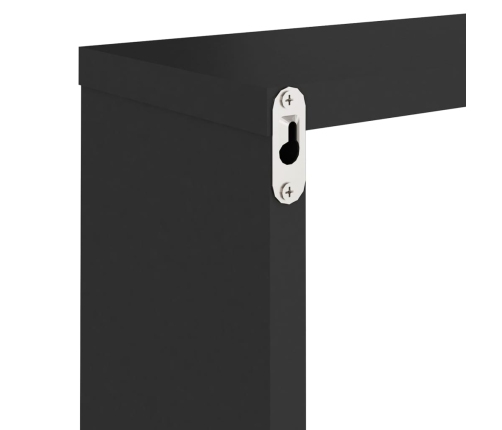 vidaXL Estante cubo pared 2 uds negro 30x15x30 cm