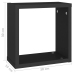 vidaXL Estante cubo pared 2 uds negro 30x15x30 cm