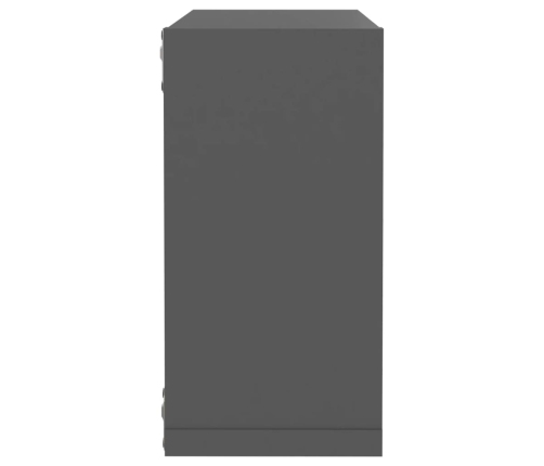 vidaXL Estantes cubo de pared 2 unidades gris 30x15x30 cm