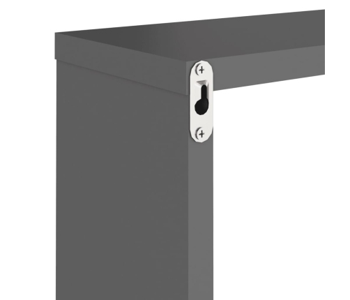 vidaXL Estantes cubo de pared 2 unidades gris 30x15x30 cm