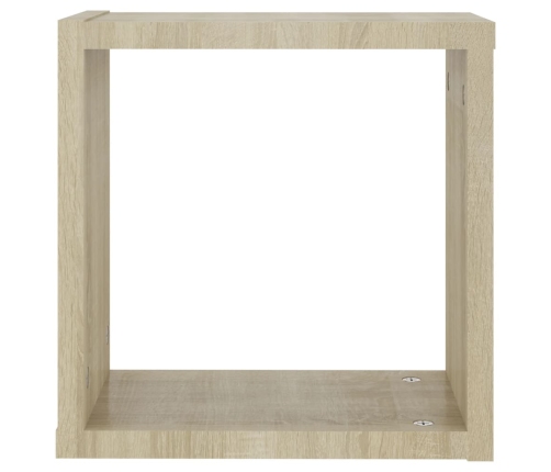 vidaXL Estantes cubo de pared 4 unidades roble Sonoma 30x15x30 cm