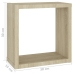 vidaXL Estantes cubo de pared 4 unidades roble Sonoma 30x15x30 cm