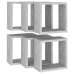 vidaXL Estantes cubo de pared 6 unidades gris 30x15x30 cm