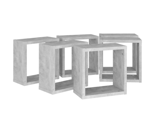 vidaXL Estantes cubo de pared 6 unidades gris 30x15x30 cm