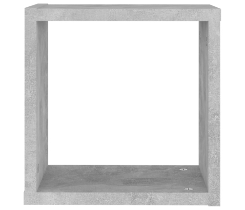 vidaXL Estantes cubo de pared 6 unidades gris 30x15x30 cm