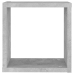 vidaXL Estantes cubo de pared 6 unidades gris 30x15x30 cm