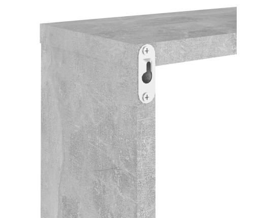 vidaXL Estantes cubo de pared 6 unidades gris 30x15x30 cm