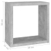 vidaXL Estantes cubo de pared 6 unidades gris 30x15x30 cm