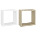 Estantes cubo de pared 2 uds blanco y roble Sonoma 30x15x30 cm