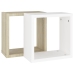 Estantes cubo de pared 2 uds blanco y roble Sonoma 30x15x30 cm