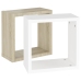 Estantes cubo de pared 2 uds blanco y roble Sonoma 30x15x30 cm