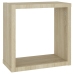 Estantes cubo de pared 2 uds blanco y roble Sonoma 30x15x30 cm