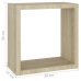 Estantes cubo de pared 2 uds blanco y roble Sonoma 30x15x30 cm