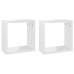 Estantes cubo de pared 2 unidades blanco brillo 30x15x30 cm