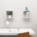 Estantes cubo de pared 2 unidades blanco brillo 30x15x30 cm