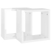 Estantes cubo de pared 2 unidades blanco brillo 30x15x30 cm