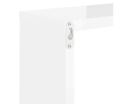 Estantes cubo de pared 2 unidades blanco brillo 30x15x30 cm