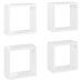 Estantes cubo de pared 4 unidades blanco brillo 30x15x30 cm