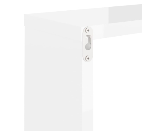 Estantes cubo de pared 4 unidades blanco brillo 30x15x30 cm