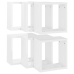 Estantes cubo de pared 6 unidades blanco brillo 30x15x30 cm