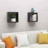 Estantes cubo de pared 2 unidades negro brillo 30x15x30 cm