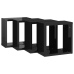 vidaXL Estantes cubo de pared 4 unidades negro brillo 30x15x30 cm