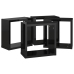 vidaXL Estantes cubo de pared 4 unidades negro brillo 30x15x30 cm