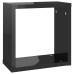 vidaXL Estantes cubo de pared 4 unidades negro brillo 30x15x30 cm