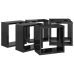 vidaXL Estantes cubo de pared 6 unidades negro brillo 30x15x30 cm