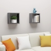 vidaXL Estantes cubo de pared 2 unidades gris brillo 30x15x30 cm