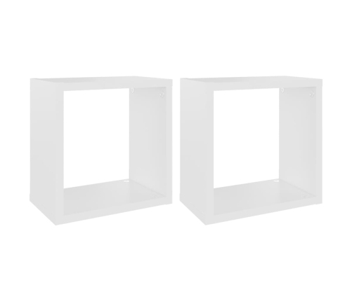 Estantes cubo de pared 2 unidades blanco 26x15x26 cm