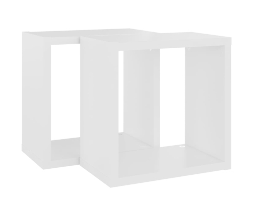 Estantes cubo de pared 2 unidades blanco 26x15x26 cm