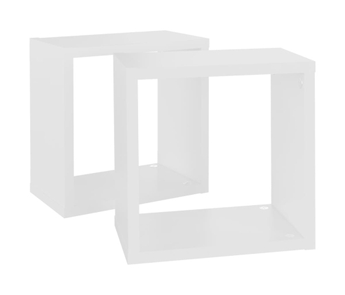 Estantes cubo de pared 2 unidades blanco 26x15x26 cm