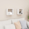 vidaXL Estantes cubo de pared 2 unidades blanco 26x15x26 cm