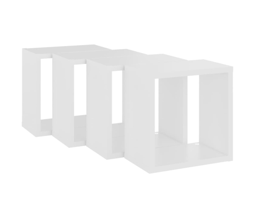 Estantes cubo de pared 4 unidades blanco 26x15x26 cm