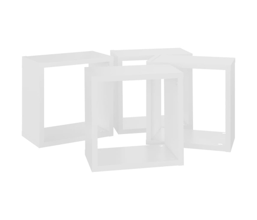 vidaXL Estantes cubo de pared 4 unidades blanco 26x15x26 cm