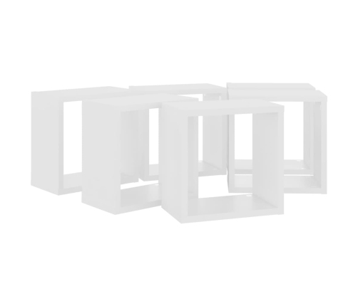 Estantes cubo de pared 6 unidades blanco 26x15x26 cm