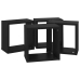 vidaXL Estantes cubo de pared 4 unidades negro 26x15x26 cm