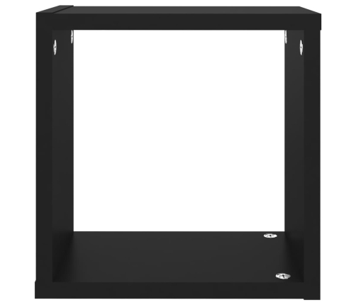 vidaXL Estantes cubo de pared 4 unidades negro 26x15x26 cm