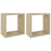 Estantes cubo de pared 2 unidades roble Sonoma 26x15x26 cm