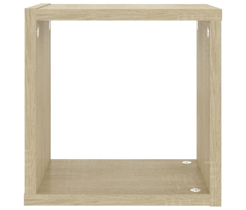 vidaXL Estantes cubo de pared 2 unidades roble Sonoma 26x15x26 cm