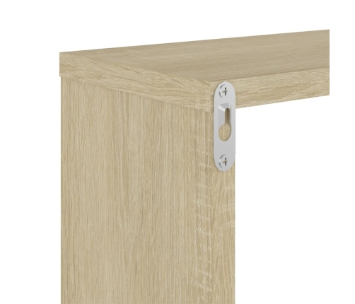 vidaXL Estantes cubo de pared 2 unidades roble Sonoma 26x15x26 cm