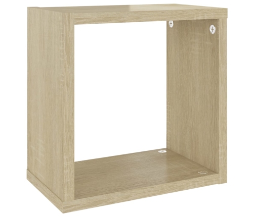 vidaXL Estantes cubo de pared 6 unidades roble Sonoma 26x15x26 cm